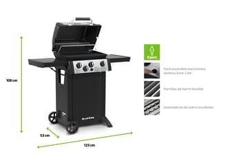 Barbacoa de gas BROIL KING Gem de 4 quemadores y 9.6 kw de potencia recomendado para de 6 a 10 personas