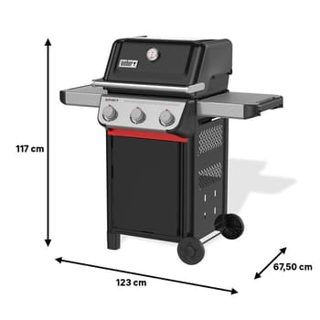 Barbacoa de gas WEBER Spirit E-310 de 3 quemadores y 7 kw de potencia recomendado para más de 10 personas