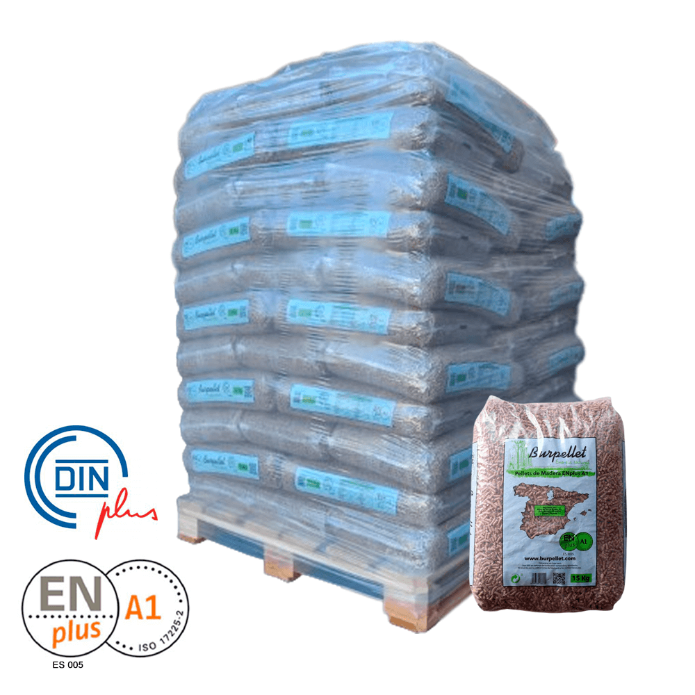 1 Camión con 24 palets de Pellets BURPELLET de 1872 SACOS DE 15 KG certificado DIN ENplus A1 15Kg