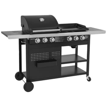 Barbacoa de gas VESUVIO Duo 3 quemadores + plancha 3 quemadores