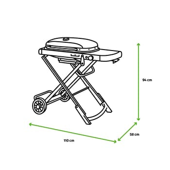 Barbacoa de gas WEBER Weber Traveler de 1 quemadores y 13.71 kw de potencia recomendado para de 6 a 10 personas